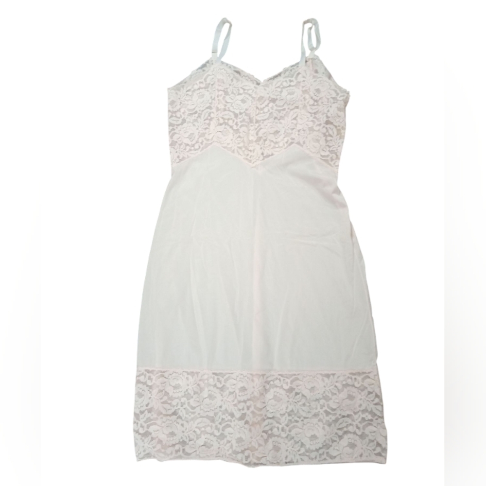 Vintage Light Pink Lace Slip Dress